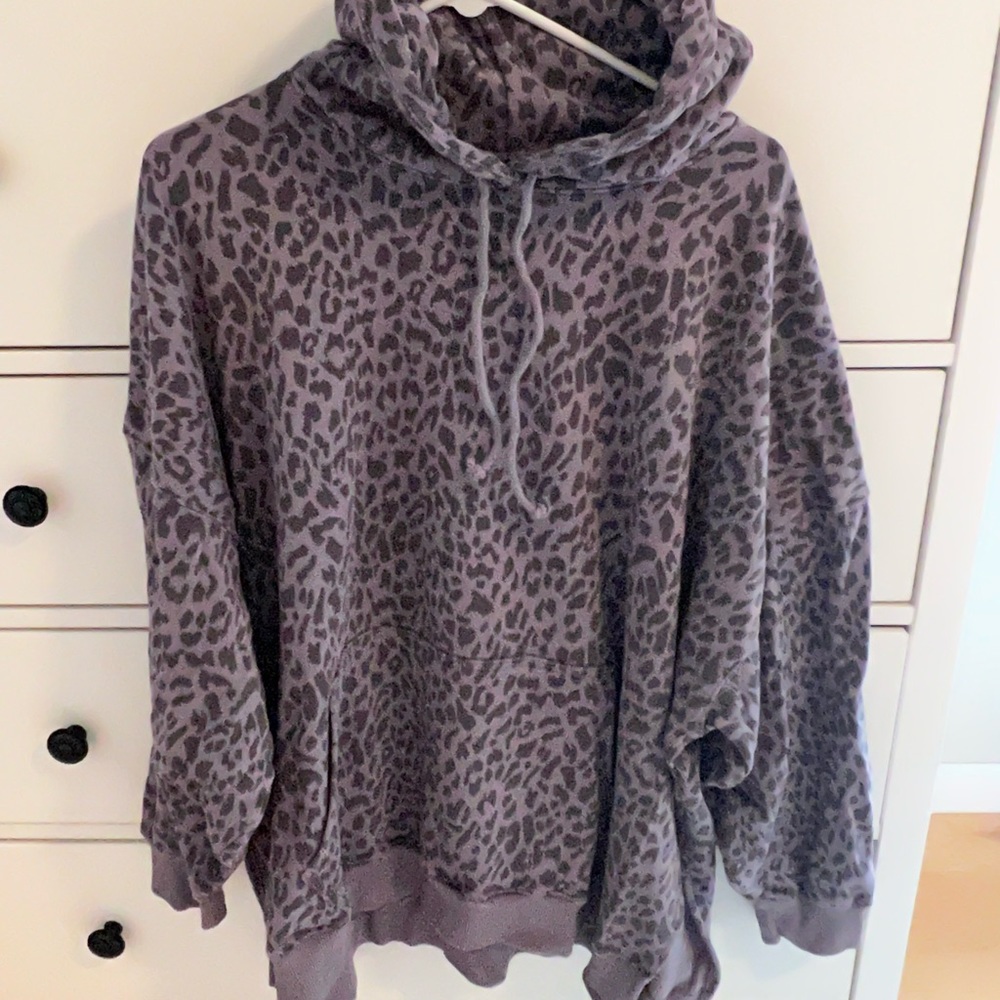 American eagle purple leopard hoodie